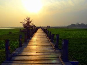 U-Bein-Bridge at sunset, Learn English Online via Skype