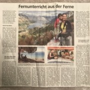 Weltenbummlerin unterrichtet aus der Ferne, Artikel im Münchner Merkur